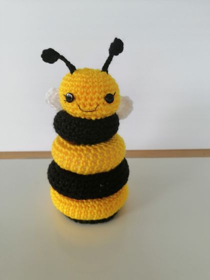 Cute crocheted stacking toy - bee